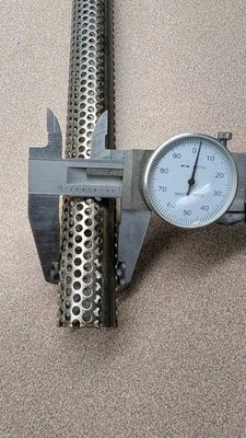 1" Perforated Stainless Steel Tubing - 1 Foot Long Piece - Image 1 of 3