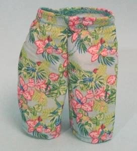 Hawaiian TROPICAL Black AA Stephen/KEN Doll BOARD SHORTS TRUNKS Floral Clothes - Picture 1 of 1