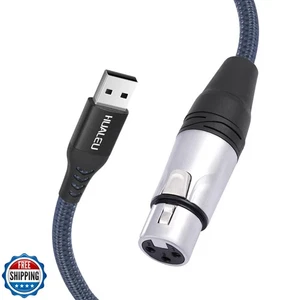 HUALEU XLR Female to USB Microphone Cable,XLR Female to USB Mic Link Converte - Picture 1 of 5