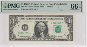 Fr 1905-C* 1969B $1 FRN C00922059* PMG 66EPQ GEM CU STAR PHILADELPHIA 1969-B - Picture 1 of 2