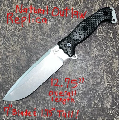 Busse Cmbt  REPLICA W/sheath & combat webbing,7” Blade,6mm/.23” thick DC53 Steel - Image 1 of 4