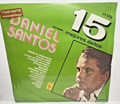 DANIEL SANTOS * Mis 15 Mejores Exitos * Lp Vinyl Record * Puerto Rico - Image 1 of 3