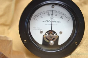 A&M D.C. Microamperes 50-0-50 MR3W5T5DCUAR Model 365-395 (6-F) - Picture 1 of 7