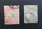 AUSTRALIA - 1931 10/ & £1 KANGAROO ISSUE - USED WITH FAULTS