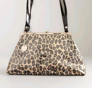 Cartera Lulu Cierre a Presión Bolso de Hombro Estampado Leapord Estrás Etiqueta Colgante - Imagen 1 de 14