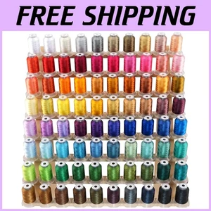 80 Spools Polyester Embroidery Thread Kit - 500M/550Y Each - Picture 1 of 7