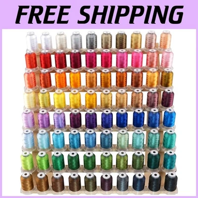80 Spools Polyester Embroidery Thread Kit - 500M/550Y Each - Image 1 of 4