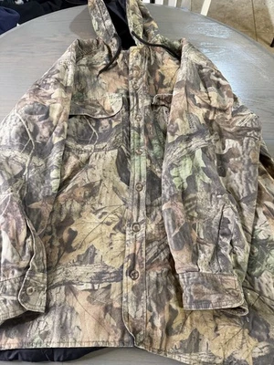 Vintage Duxbak Hooded Camo Hunting Jacket XL Quilted Lined Realtree Style Work - Image 1 of 4