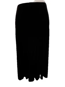 Notations Stretch Black Velvet Skirt Holiday Elastic Waist Long A-line XL - Picture 1 of 9
