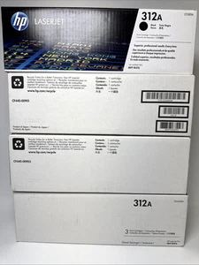 NEW HP 312A Toner Cartridge Black Cyan Magenta Yellow Pack Of 4 - Picture 1 of 7