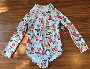 Vince Camuto Niñas 12 Antierupciones Body Traje de Baño Manga Larga Azul Floral 1 Pie - Imagen 1 de 15