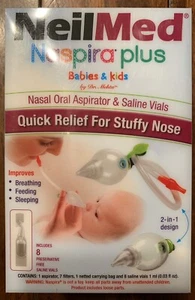 NeilMed Naspira Plus Nasal Oral Aspirator & Saline Vials Stuffy Nose Relief Baby - Picture 1 of 6