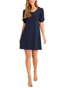 MSK Petites Womens Size Petite S Navy Pouf Sleeve Short Party Shift Dress NWT - Picture 1 of 9