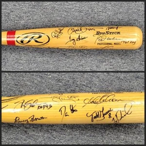 Anaheim Angels Greats (14 autos) signed Bat w/ Carew Glaus autograph Beckett BAS - Picture 1 of 9
