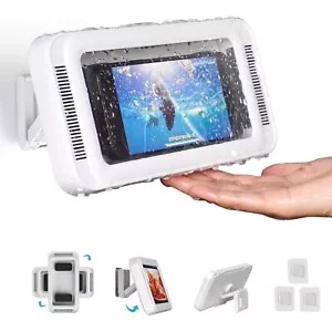Waterproof Shower Phone Holder with Speaker – 480° Rotation Wall Mount for 4-7” - Picture 1 of 8