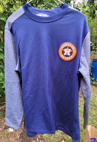 houston astros mlb adult M Majestic longsleeve pullover thermal great shape Cover
