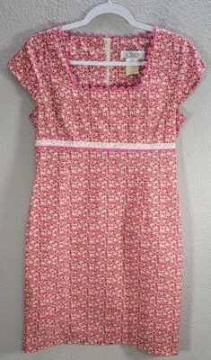 Vestido justo vintage Clues Collections rosa microfloral gola quadrada mini camponês 6 - Imagem 1 de 4