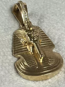 Ciondolo oro 10 kt faraone re tut antico Egitto ciondolo regalità 47 grammi - Foto 1 di 8