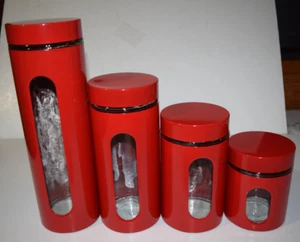 Countertop Retro Styled Glass Canisters For Kitchen Counter By Home Basics - Picture 1 of 5
