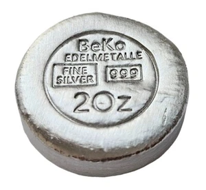BeKo Edelmetalle 2 Oz Silberbarren - BeKo Button 999 Feinsilber (gegossen) - Bild 1 von 7