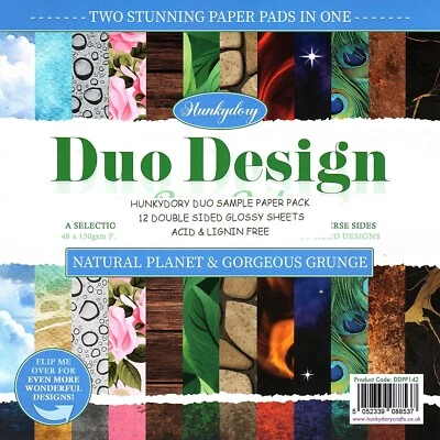 NATURAL PLANET & GORGEOUS GRUNGE  Hunkydory Duo Design 8x8 Sample Papers - Image 1 of 4