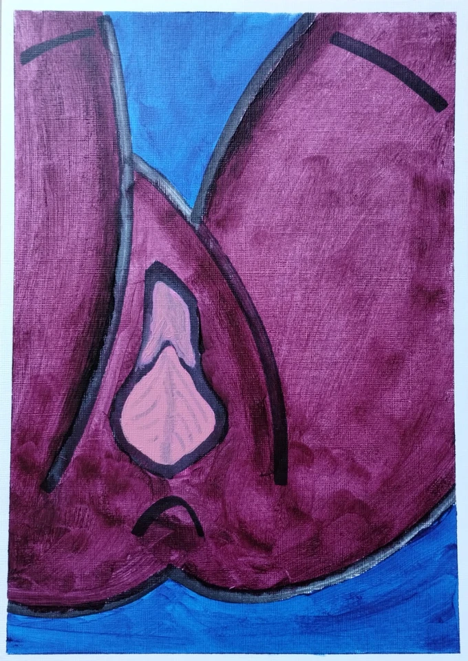 PINTURA AL ÓLEO ORIGINAL ABSTRACTA VULVA DESNUDA DE HENRY ROBERTS - A4 vendida por artista Foto 1 de 1