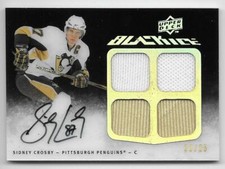 09/10 UD BLACK BLACK ICE AUTOGRAPH QUAD JERSEY #QJSC Sidney Crosby #23/25