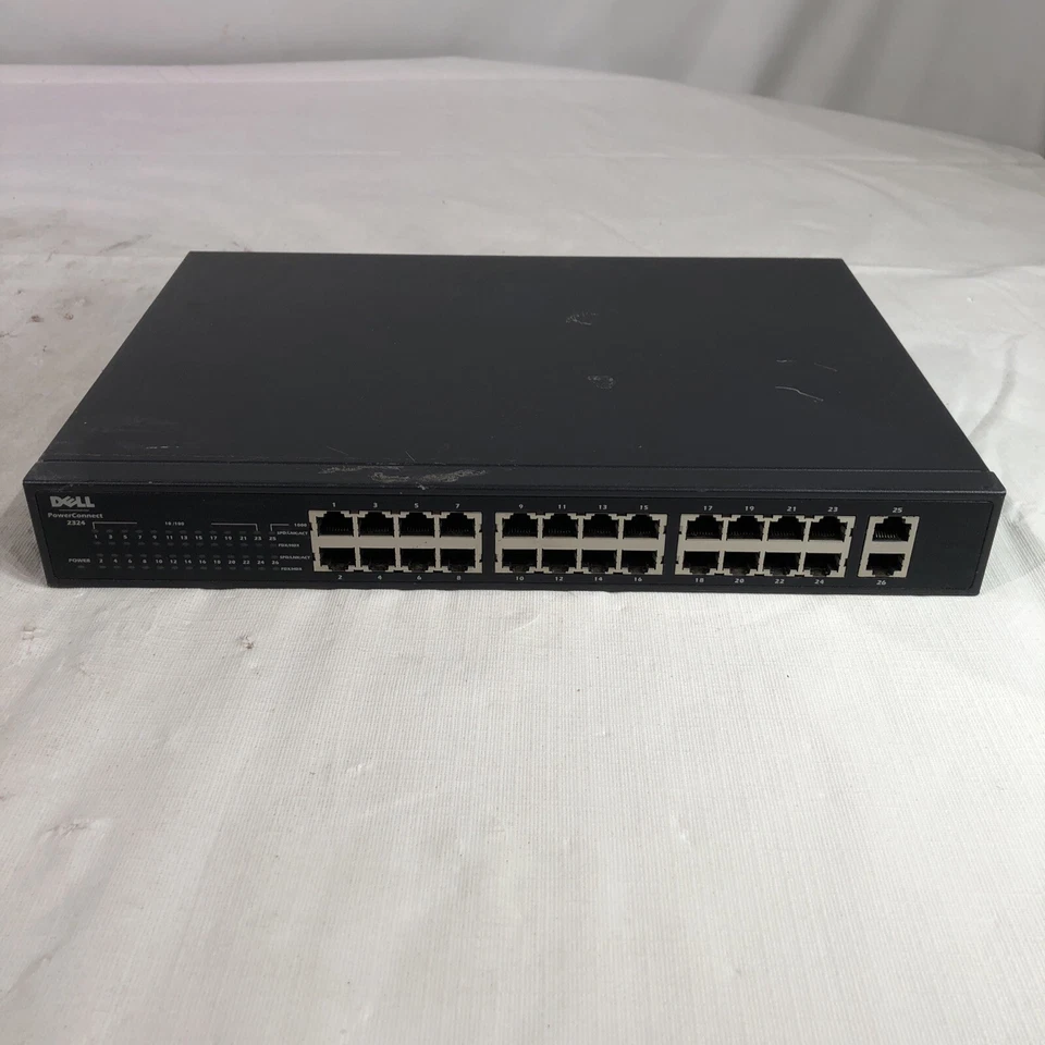 Dell PowerConnect 2324 24 Port Fast Ethernet Unmanaged Switch 2x Gigabit Ports - Image 1 of 4