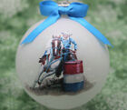 H033 Hand-made Christmas Ornament - horse - paint pinto barrel racer