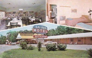 GA. - FLA. CARTOLINA D'EPOCA MOTEL / Georgia Florida motel su U.S. 17 veduta multipla - Foto 1 di 2