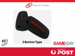 Silicone Car Remote Key Fob Cover For Ford Ranger Raptor 2018 to 2024 Red 3 butt - Picture 1 of 2