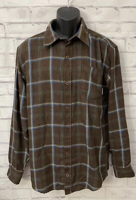 Burton Snowboards Mens Med Brown Dryride Plaid Flannel Hoodie Long Sleeve Top - Image 1 of 4