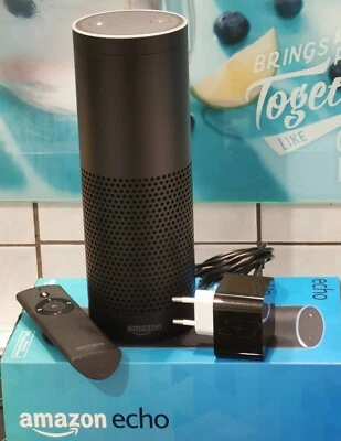 Amazon Echo (1. Gen.) mit Fernbedienung (Selten) Schwarz* Top Klang* Gebraucht - Bild 1 von 3