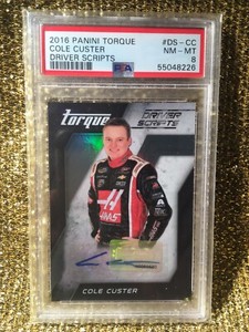 2016 Panini Torque Driver Scripts Cole Custer #DS-CC Rookie Auto RC PSA 8