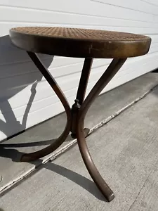 VTG Bentwood Cane Top Table Boho Modern Farmhouse Cottage Decor NL - Picture 1 of 11