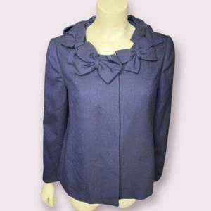 Chaqueta Rebecca Taylor Azul Marino Lana Cuello Lazo - Imagen 1 de 7