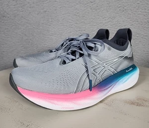 Asics Schuhe Gel Nimbus 25 Sheet Rock Damen 9,5 grau blau pink Laufen ohne Innensohle - Bild 1 von 13