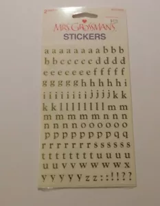 Mrs Grossman's Stickers 2 Sheets Package ~Gold Alphabet Lower Case Letters~ 2003 - Picture 1 of 1