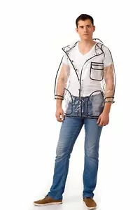 Men's Transparent Pvc Rain Jacket - Picture 1 of 4