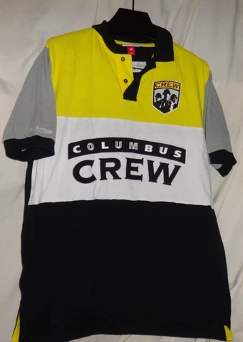 M&N Yellow Columbus Crew Since '96 Color Blocked Polo Soccer Shirt Cover