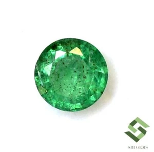 5.75 mm Certified Natural Emerald Round Cut 0.64 CTS Untreated Loose Gemstone - Picture 1 of 6