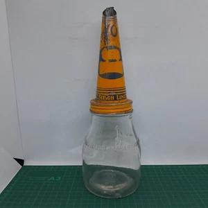 Vintage Golden Fleece Tin Top On One Imperial Pint Oil Bottle. - Picture 1 of 18