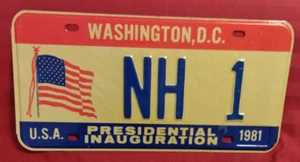 1981 DISTRICT OF COLUMBIA NH-1 NEW HAMPSHIRE INAUGURAL LICENSE PLATE - Picture 1 of 2