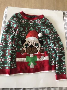 IT'S OUR TIME: Girl's Green & Red Christmas Sweater, Size XL - Picture 1 of 6