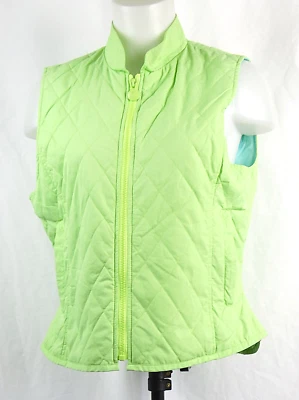 Outback Trading Co Lightweight Quilted Zip Front Green Bright Cheval Vest M Foto 1 de 3