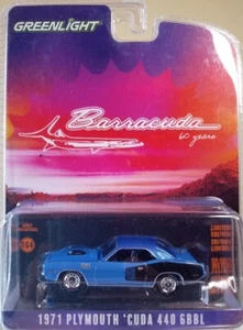PLYMOUTH CUDA 440 1971 1/64 GREENLIGHT - Imagen 1 de 2