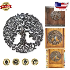 Timeless 17.25" Round Tree of Life Wall Art - Fair Trade Handmade Decor - Picture 1 of 8