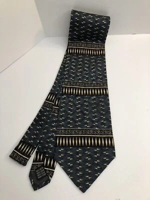 NUEVO SIN ETIQUETAS - Fratelli Moda - Corbata de cuello de seda a rayas azules/negras - 58" X 3,75" 345 Foto 1 de 4