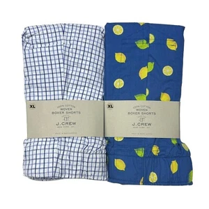J Crew Boxershorts Herren XL 2 Paar Zitronen & Limetten / blau kariert kariert Boxershorts - Bild 1 von 2