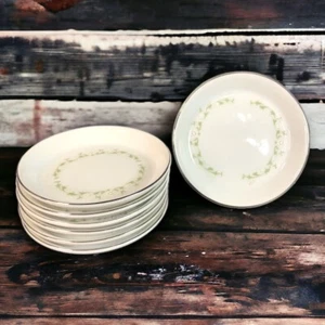 Lote de 7 Sheffield Fine China Elegance #502 patrón en T floral borde plateado Japón - Imagen 1 de 8